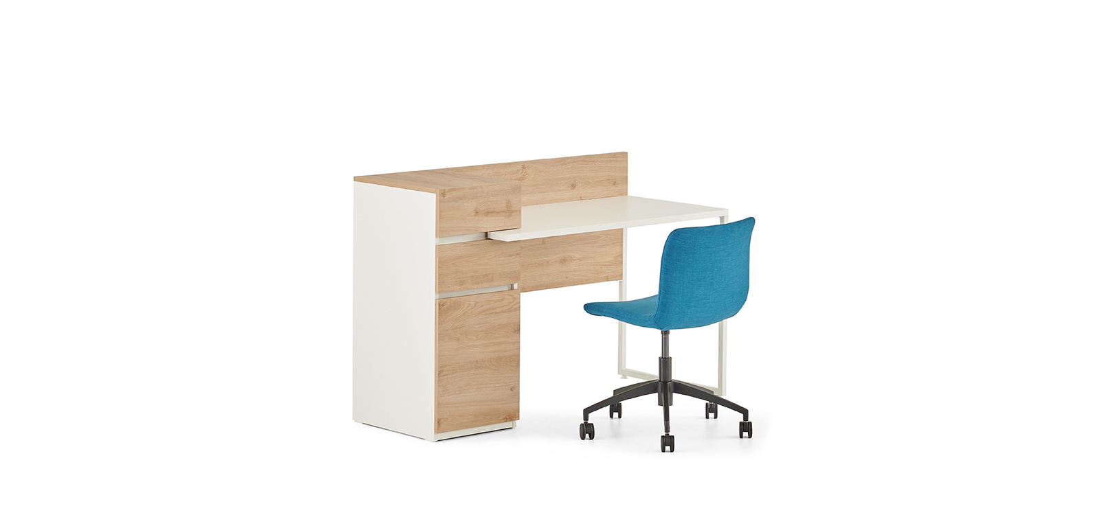 Mila Single Home Office Desk With Cabinet