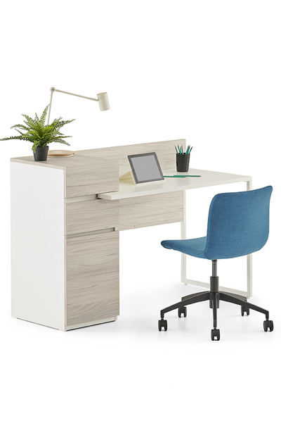 Mila Single Home Office Desk With Cabinet