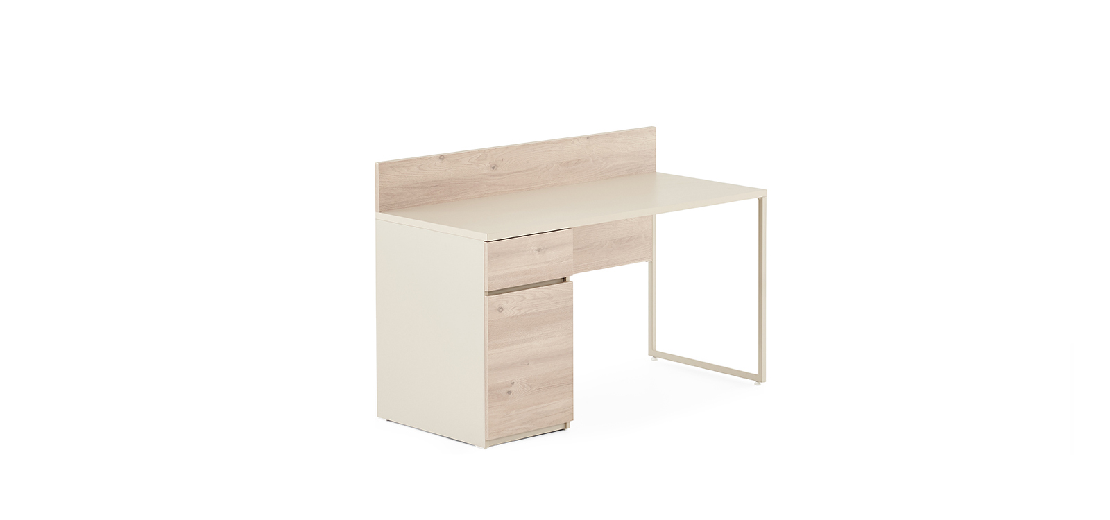 Mila Single Home Office Desk with Caisson