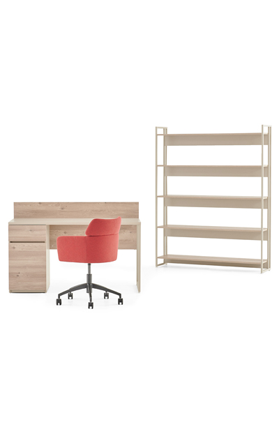 Mila Single Home Office Desk with Caisson