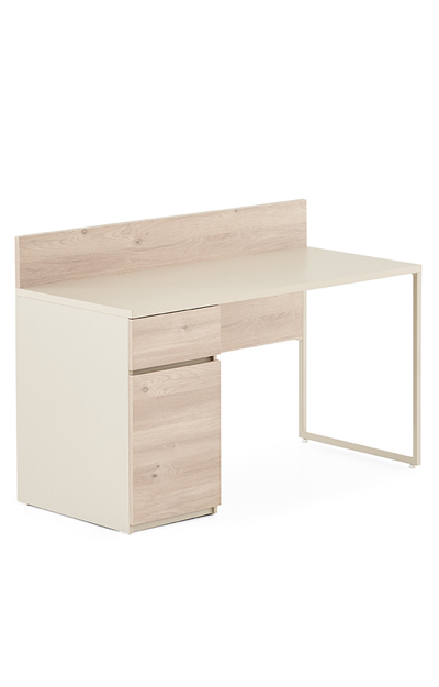 Mila Single Home Office Desk with Caisson